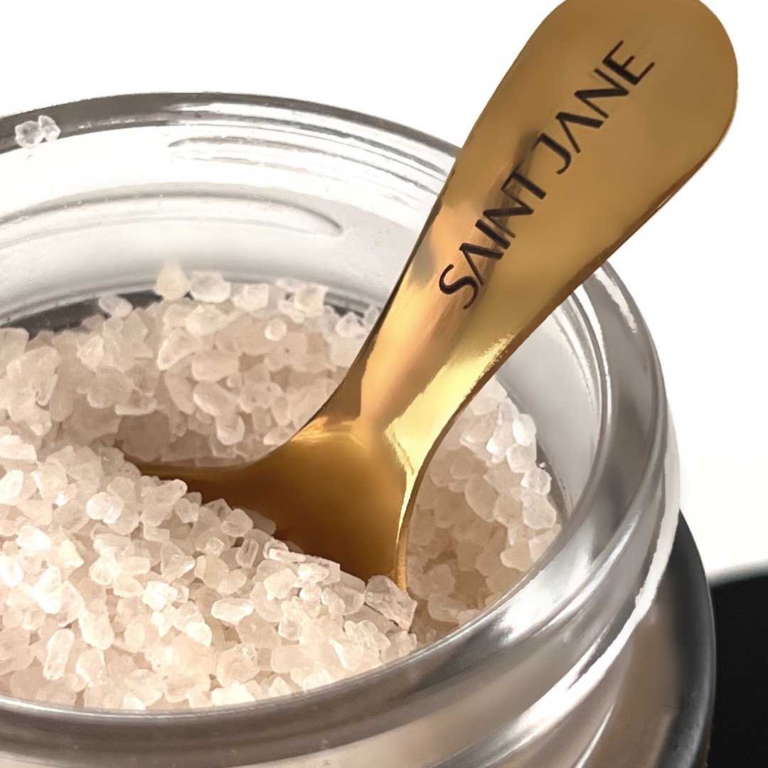 DEEP SLEEP BATH SALTS - WITH MAGNESIUM, HYALURONIC, AND PEPTIDES open jar