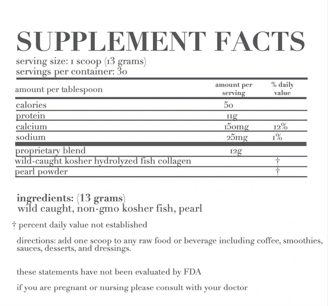 Agent Nateur - holi-mane ( collagen powder) SUPPLEMENT FACTS