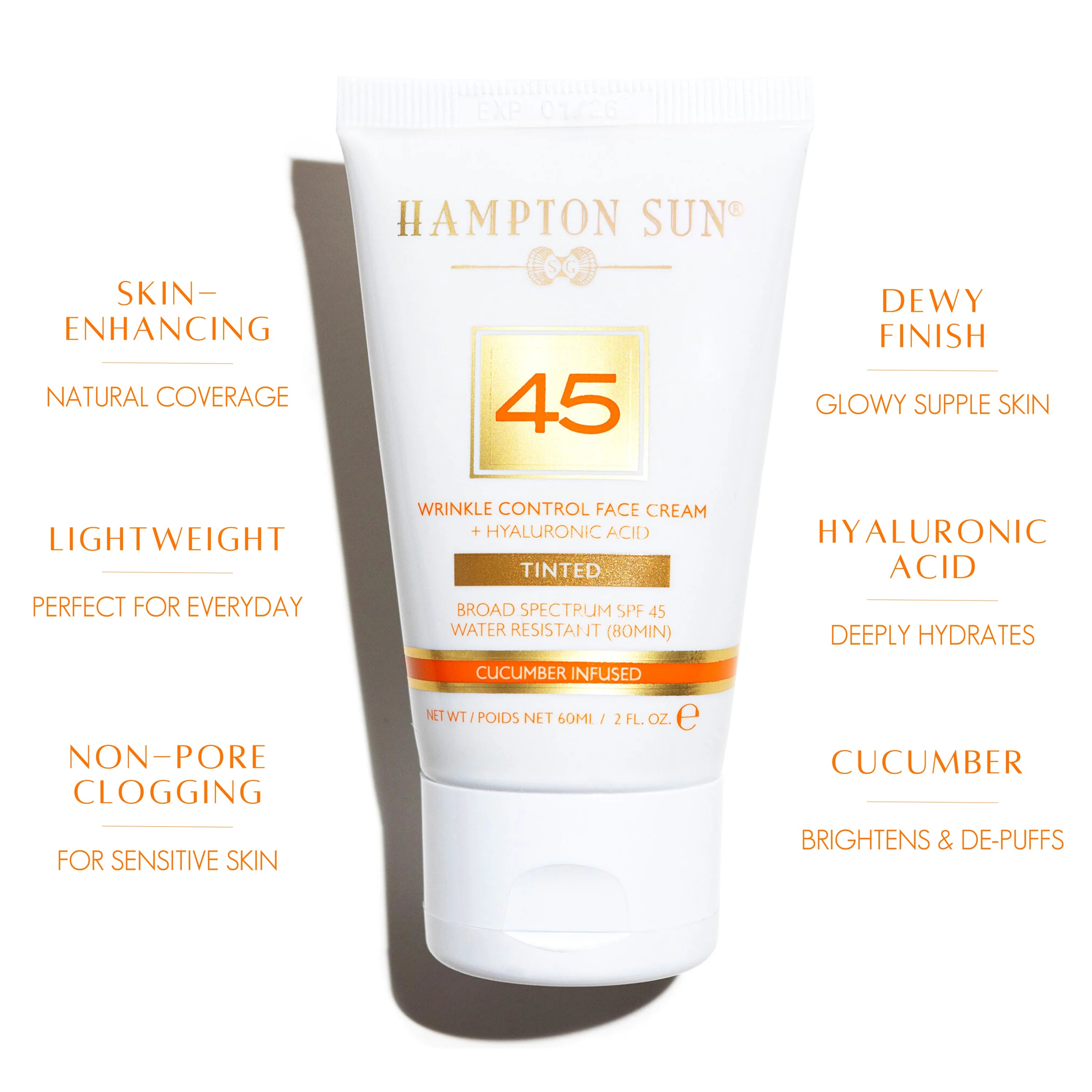 Tinted SPF 45 Wrinkle Control Face Cream features
