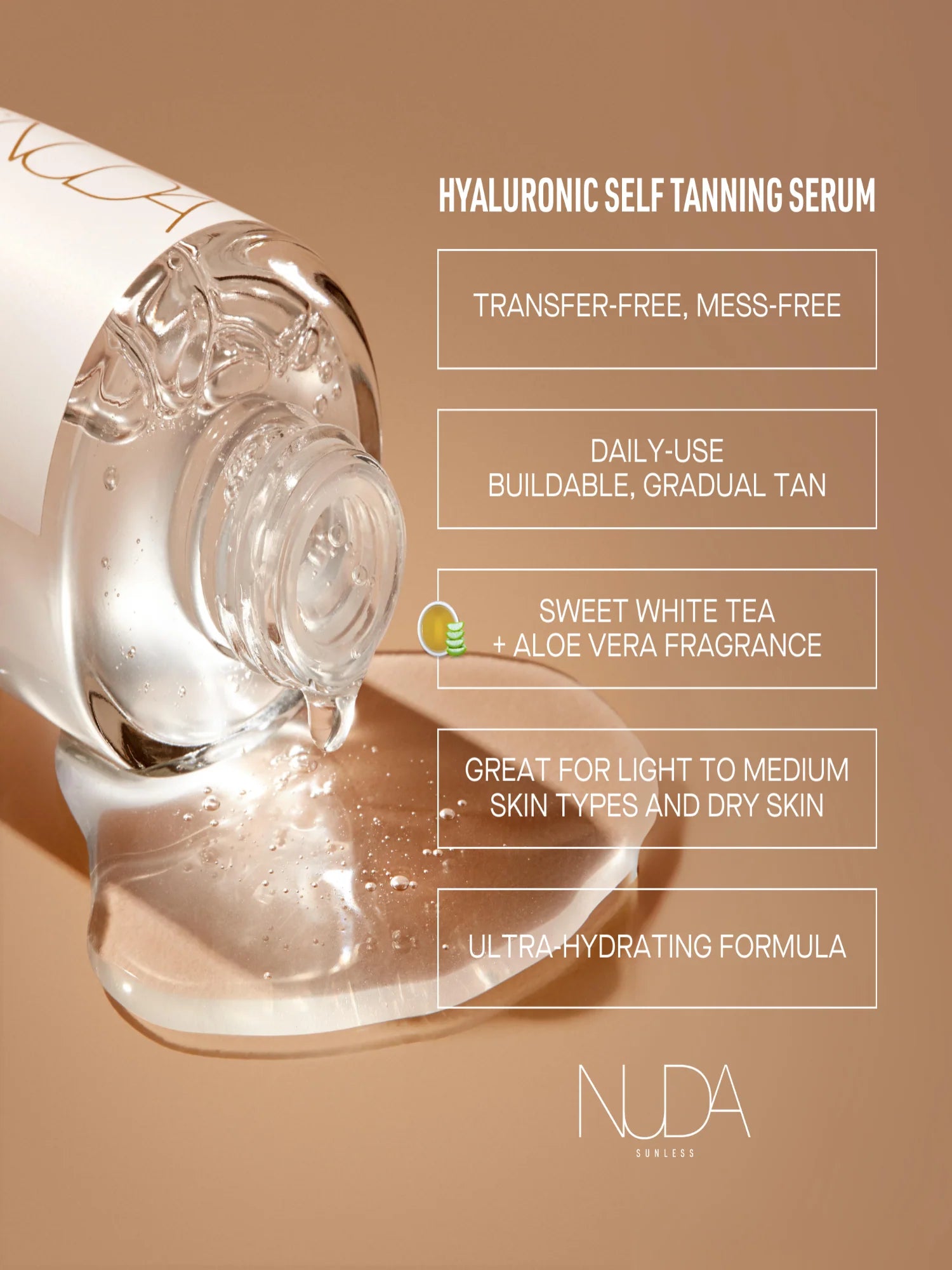 NUDA- HYALURONIC SELF TANNING SERUM